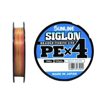 Шнур плетёный Sunline Siglon PE4 150м #1.0 7.7кг 16lb multicolor