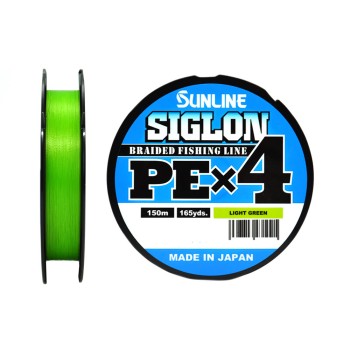 Шнур плетёный Sunline Siglon PE4 150м #1.0 7.7кг 16lb light green
