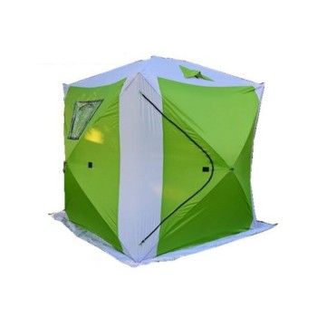 Палатка куб зимняя Kutomi трехслойная 1.8x1.8x1.95 зелено-белая