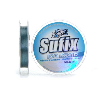 Шнур плетёный Sufix Ice Braid 0.24мм 13.6 кг 50м серая