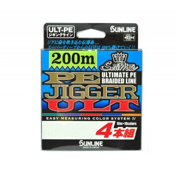 Шнур плетёный Sunline PE Jigger ULT X4 200м #1.2 9.2кг 20lb multu