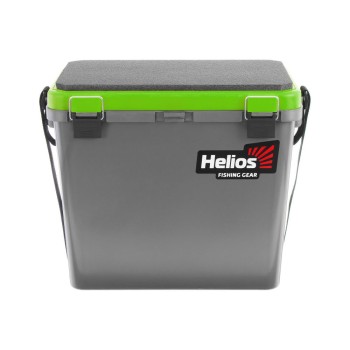 Ящик рыболовный зимний Helios 19л, односекционный серый/салатовый